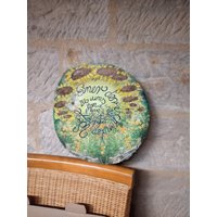 Handbemalte Holzscheibe Mit Blumenmotiven , Gartenspruchscheibe Gartenkunst Handbemalte Holzscheibe Mit Blumenmotiven , Gartenspruchscheibe Gartenkunst von KreativDHuber