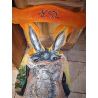 Handbemalter Alter Stuhl , Lustiger Eselstuhl , Handbemalte Möbel Handbemalter Alter Stuhl , Lustiger Eselstuhl , Handbemalte Möbel von KreativDHuber