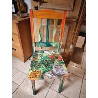 Handbemalter Stuhl, Stuhl Mit Tigermotiv Und Dschungel, Originelle Möbel Handbemalter Stuhl, Stuhl Mit Tigermotiv Und Dschungel, Originelle Möbel von KreativDHuber