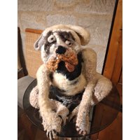 Künstlertierpuppe, Gehäkelter Hund, Türstpopper Künstlertierpuppe, Gehäkelter Hund, Türstpopper von KreativDHuber