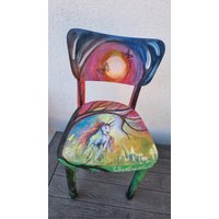 Vintage Kinderstuhl Handbemalt , Handbemalter Kindergartenstuhl , Kinderstuhl Aus Holz Vintage Kinderstuhl Handbemalt , Handbemalter Kindergartenstuhl , Kinderstuhl Aus Holz von KreativDHuber