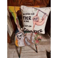 stuhl Handbemalt , Originell , Retro Mit Faultiermotiv von KreativDHuber