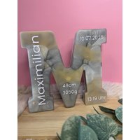 Buchstabe Epoxidharz 18 cm | Personalisiert Mit Name Wunschbuchstabe Lichterkette Individuelle Deko Geschenk von KreativDesignCaro
