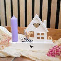 Kerzenhalter Mit Einschieber Haus | Haus-Einschieber Kerzenständer Aus Raysin von KreativLaube