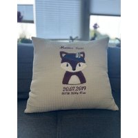Namenskissen/Geburtskissen „Boho-Fuchs" Personalisiert von KreativLoewin