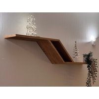Wandregal 140 cm Eiche Massiv Hängeregal Regalboden Holzregal Designregal von KreativWood