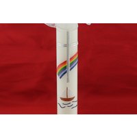 Kommunionkerze Regenbogen Und Segelschiff in Elfenbein, Handverziert, Mit Namen Datum, Für Jungen Mädchen Kommunionkerze Regenbogen Und Segelschiff in Elfenbein, Handverziert, Mit Namen Datum, Für Jungen Mädchen von KreativatelierShop