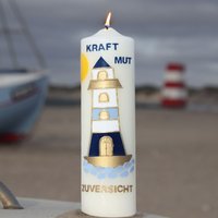 Spruchkerze „Kraft Mut Zuversicht", Hoffnung, Maritimes Geschenk, Nautic Art, Urlaubsgeschenk, Sommer, Sonne, Strand Und Meer, Leuchtturm Spruchkerze „Kraft Mut Zuversicht", Hoffnung, Maritimes Geschenk, Nautic Art, Urlaubsgeschenk, Sommer, Sonne, Strand Und Meer, Leuchtturm von KreativatelierShop