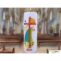 strahlen Der Hoffnung - Handgefertigte Osterkerze Mit Kreuz, Segelschiff, Sonne, Alpha&omega, Religiös, Osterdeko, Ostergeschenk strahlen Der Hoffnung - Handgefertigte Osterkerze Mit Kreuz, Segelschiff, Sonne, Alpha&omega, Religiös, Osterdeko, Ostergeschenk von KreativatelierShop