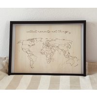 Weltkarte Aus Holz Für Bilderrahmen/Wanddeko Weltkarte Aus Holz Für Bilderrahmen/Wanddeko von KreativboxBayreuth