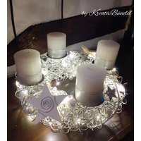 Adventskranz, Adventsgesteck, Adventskerzen, Drahtkranz, Metallkranz von KreativbuendelShop