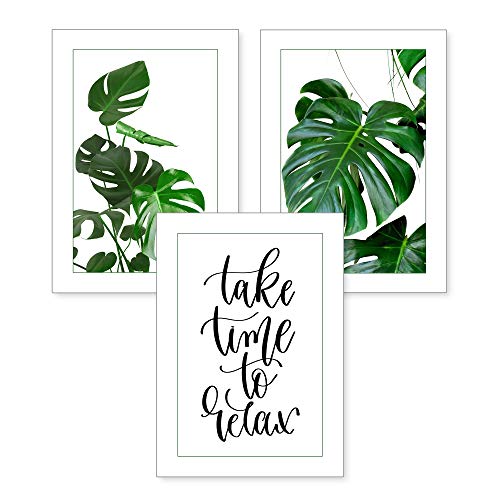 3-teiliges Premium Poster-Set | Kunstdruck | take time to relax | Deko Bild für Ihre Wand | optional mit Rahmen | Wohnzimmer Schlafzimmer Modern Fine Art | DIN A4 / A3 (A4, ohne Rahmen) von Kreative Feder