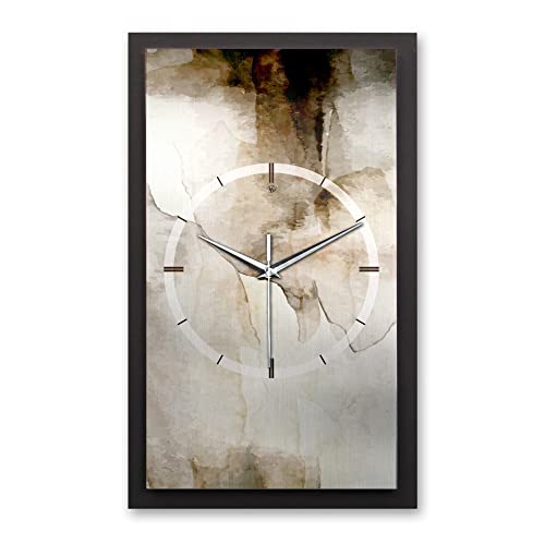 Kreative Feder 3D Designer-Wanduhr Abstract Bronze in modernem Metallic-Look 50x30cm rechteckig analog lautlos ohne Ticken (leises Funkuhrwerk) von Kreative Feder