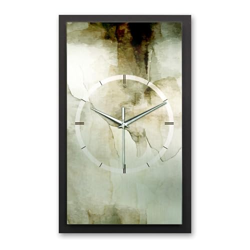 Kreative Feder 3D Designer-Wanduhr Abstract Bronze in modernem Metallic-Look 50x30cm rechteckig analog lautlos ohne Ticken (leises Funkuhrwerk) von Kreative Feder