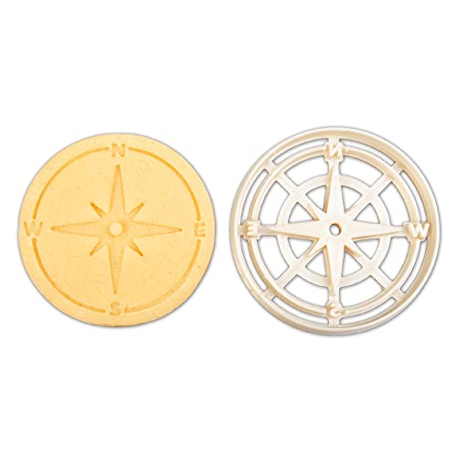 Dekorative 3D-AUSSTECHFORMEN „Maritim“ aus Bio-Kunststoff spülmaschinenfest (Kompass) von Kreative Feder