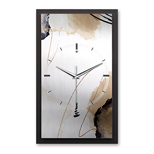 Kreative Feder 3D Designer-Wanduhr Abstract Elegance in modernem Metallic-Look 50x30cm rechteckig analog lautlos ohne Ticken (leises Funkuhrwerk) von Kreative Feder