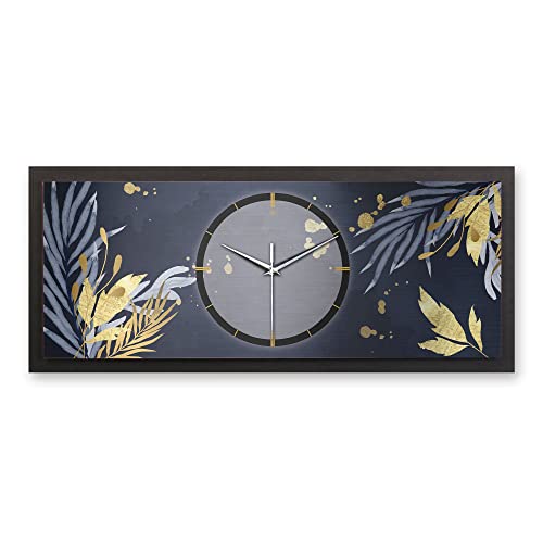 Kreative Feder 3D Designer-Wanduhr Elegance in modernem Metallic-Look 70x30cm rechteckig quer analog lautlos ohne Ticken (leises Quarzuhrwerk) von Kreative Feder