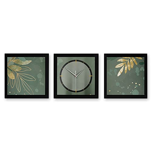 Kreative Feder 3D Designer-Wanduhr Green 3-teilige Funkuhr 150x50cm Grün in modernem Metallic-Look rechteckig ohne Tickgeräusche (groß (150x50cm), leises Funkuhrwerk) von Kreative Feder