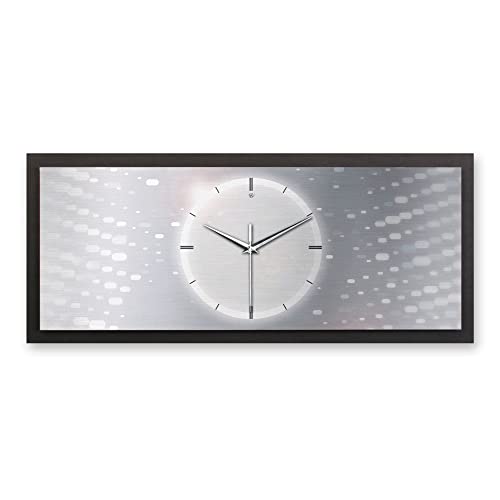 Kreative Feder 3D Designer-Wanduhr Light in modernem Metallic-Look 70x30cm rechteckig quer analog lautlos ohne Ticken (leises Funkuhrwerk) von Kreative Feder