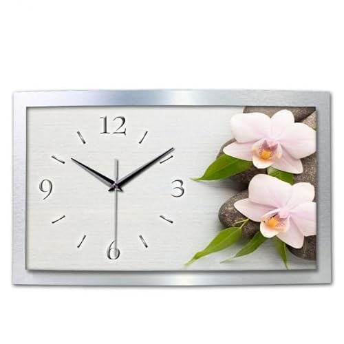 Kreative Feder 3D Designer-Wanduhr Rosa Blüte Orchidee in modernem Metallic-Design; leise Funkuhr mit Motiv Natur Wellness Entspannung wahlweise in Zwei Größen (Orchidee, 50x30cm; leises Funkuhrwerk) Kreative Feder 3D Designer-Wanduhr Rosa Blüte Orchidee in modernem Metallic-Design; leise Funkuhr mit Motiv Natur Wellness Entspannung wahlweise in Zwei Größen (Orchidee, 50x30cm; leises Funkuhrwerk) von Kreative Feder