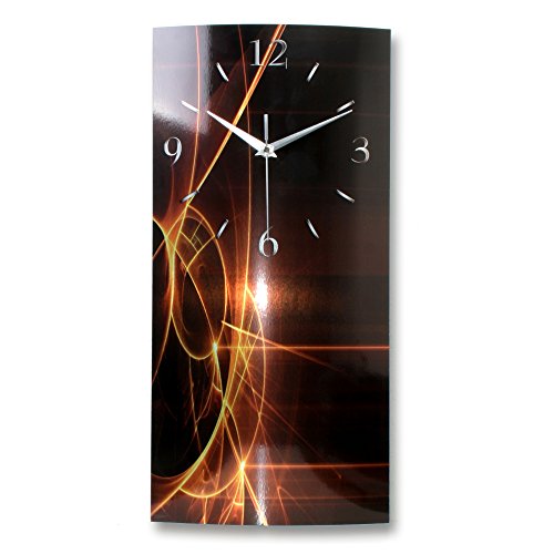 Kreative Feder „Abstrakt“ - Designer-Wanduhr aus gebürstetem Aluminium in Zwei Größen mit leisem Uhrwerk (Abstrakt schwarz-rot, Funkuhr 50x25cm) Kreative Feder „Abstrakt“ - Designer-Wanduhr aus gebürstetem Aluminium in Zwei Größen mit leisem Uhrwerk (Abstrakt schwarz-rot, Funkuhr 50x25cm) von Kreative Feder