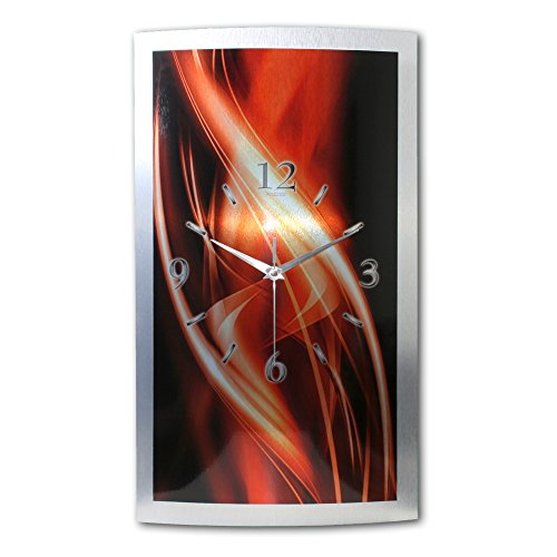 Kreative Feder 3D Designer-Wanduhr in modernem Metallic-Design; leise Funkuhr mit glänzendem Motiv wahlweise in Zwei Größen (Abstrakt Rot, 50x30cm; leises Funkuhrwerk) Kreative Feder 3D Designer-Wanduhr in modernem Metallic-Design; leise Funkuhr mit glänzendem Motiv wahlweise in Zwei Größen (Abstrakt Rot, 50x30cm; leises Funkuhrwerk) von Kreative Feder