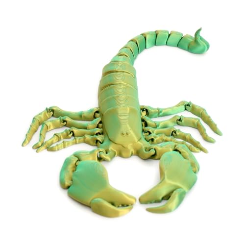 Kreative Feder Beweglicher 3D-Gliederskorpion – Farbenfroh & Flexibel – ca. 23 cm Länge (Grün-Gelb, Skorpion) von Kreative Feder