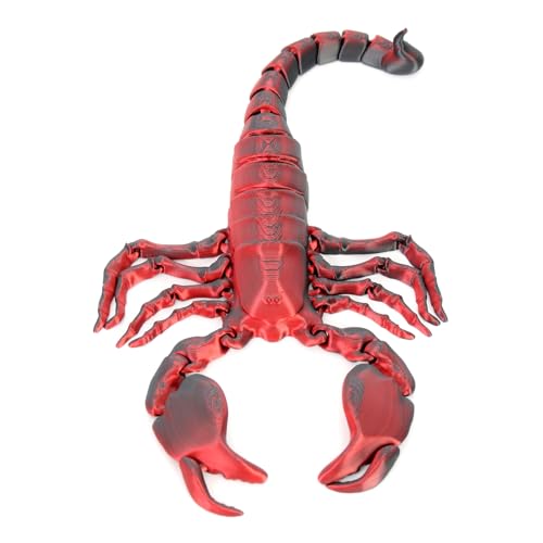 Kreative Feder Beweglicher 3D-Gliederskorpion – Farbenfroh & Flexibel – ca. 23 cm Länge (Rot-Schwarz, Skorpion) von Kreative Feder