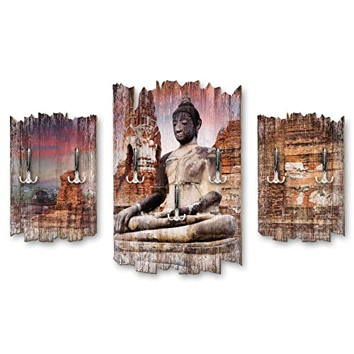 Kreative Feder Buddha Statue Designer Wandgarderobe Flurgarderobe Wandpaneele 95 x 60 cm aus MDF DTGH075 von Kreative Feder