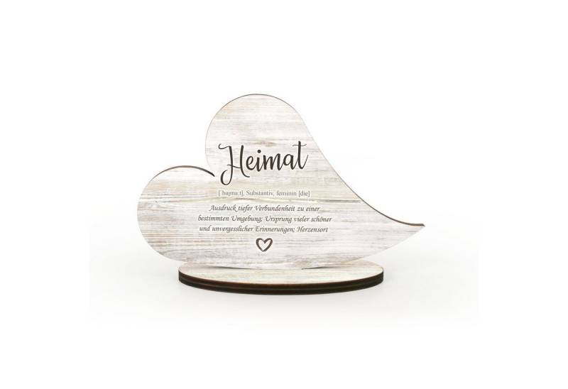 Kreative Feder Dekoobjekt Herz-Aufsteller „Heimat“ - freistehende Holz-Deko, tischdeko wohndeko spruch liebe familie zuhause von Kreative Feder