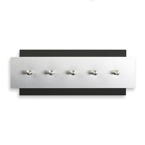 Kreative Feder Designer Schlüsselbrett aus Holz und gebürstetem Aluminium in modernem Metallic-Look silber-schwarz Kreative Feder Designer Schlüsselbrett aus Holz und gebürstetem Aluminium in modernem Metallic-Look silber-schwarz von Kreative Feder