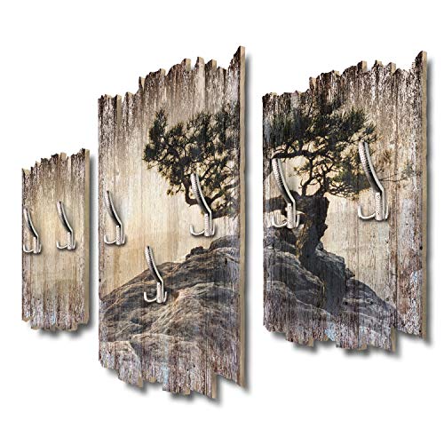 Kreative Feder Einsamer Baum Designer Wandgarderobe Flurgarderobe Wandpaneele 95 x 60 cm aus MDF DTGH052 von Kreative Feder