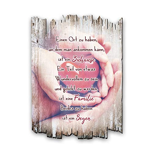 Kreative Feder Wandbild Familie Holzschild mit Spruch und Motiv Shabby Chic Landhaus Stil stilvolle Dekoration für Zuhause Familie und Freunde ca. 30x20cm von Kreative Feder