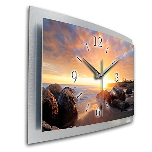 Kreative Feder Felsen Chill Out 3D XXL Designer leise Funk Wanduhr Funkuhr modernes Design WAA043FL (50x30cm) von Kreative Feder