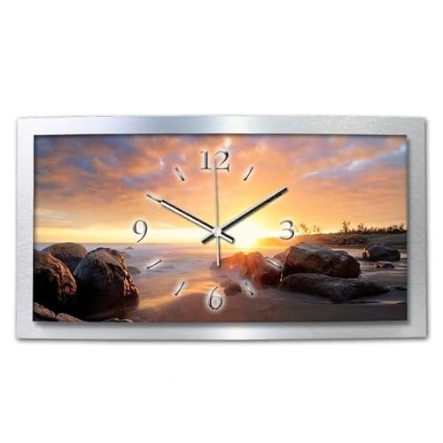 Kreative Feder Felsen Chill Out 3D XXL Designer leise Funk Wanduhr Funkuhr modernes Design WAA043FL (80x40cm) von Kreative Feder