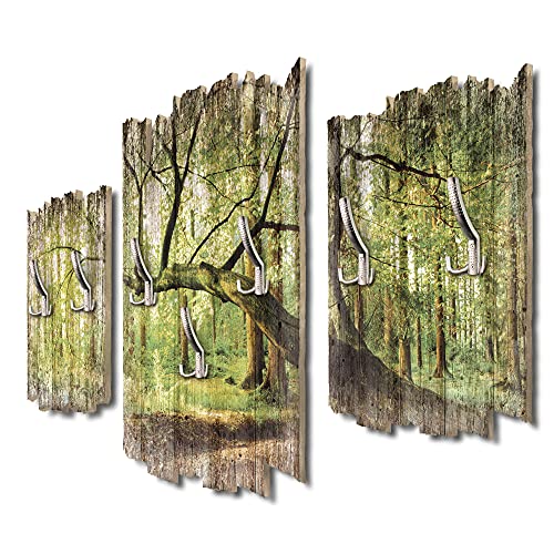 Kreative Feder Gebogener Baum Designer Wandgarderobe Flurgarderobe Wandpaneele 95 x 60 cm aus MDF-Holz DTGH014 von Kreative Feder