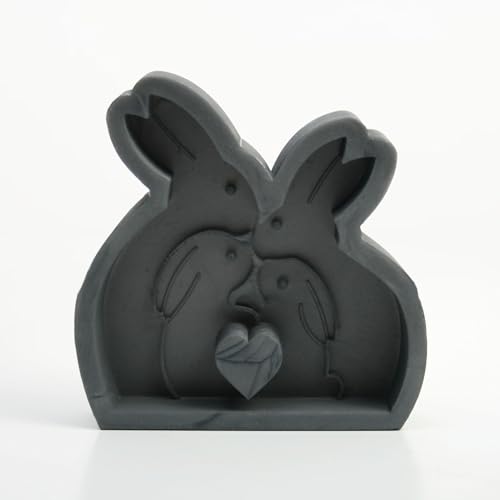 Kreative Feder Handgefertigte 3D Silikon-Form „4er Hasenfamilie“ zum Basteln handgegossener Deko (S) von Kreative Feder