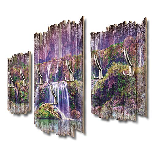 Kreative Feder Lila Wasserfall Designer Wandgarderobe Flurgarderobe Wandpaneele 95 x 60 cm aus MDF DTGH072 von Kreative Feder