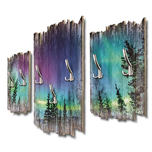 Kreative Feder Nordlichter Wandgarderobe Flurgarderobe Wandpaneele 95 x 60 cm aus MDF DTGH082 von Kreative Feder