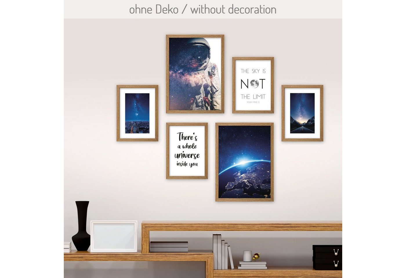 Kreative Feder Poster, Astronaut, Weltall, Space, Wissenschaft, Erde, Sterne, Universum (Set, 6 St), 6-teiliges Poster-Set, Kunstdruck, Wandbild, Posterwand, Bilderwand, optional mit Rahmen, WP540 von Kreative Feder