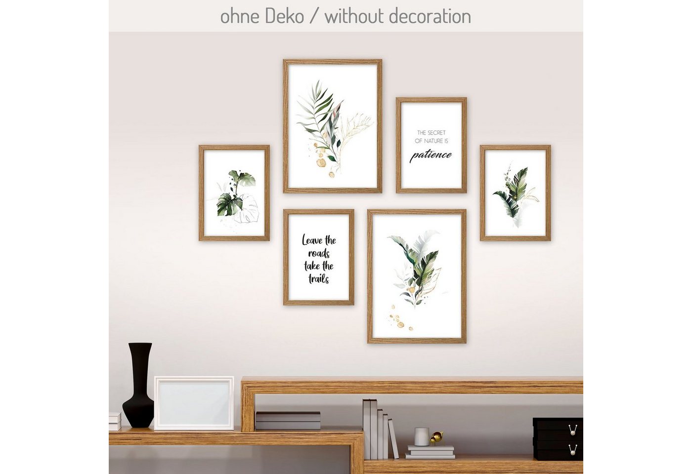 Kreative Feder Poster, Natur, Pflanze, Aquarell, Inspiration, Spruch (Set, 6 St), 6-teiliges Poster-Set, Kunstdruck, Wandbild, Posterwand, Bilderwand, optional mit Rahmen, WP560 von Kreative Feder