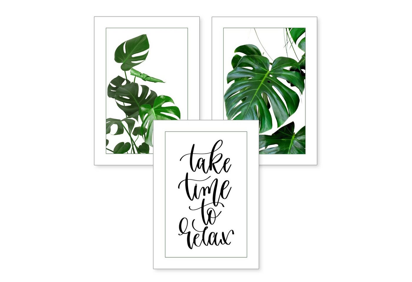 Kreative Feder Poster, Pflanzen (Set, 3 St), 3-teiliges Poster-Set, Wandbild, optional mit Rahmen, DIN A4 oder A3 von Kreative Feder