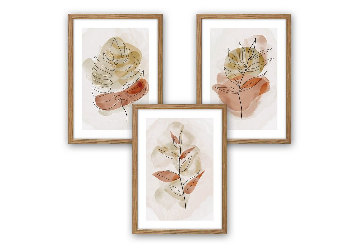 Kreative Feder Poster Herbstblätter, Natur (Set, 3 St), 3-teiliges Poster-Set, Wandbild, optional mit Rahmen, DIN A4 oder A3 von Kreative Feder