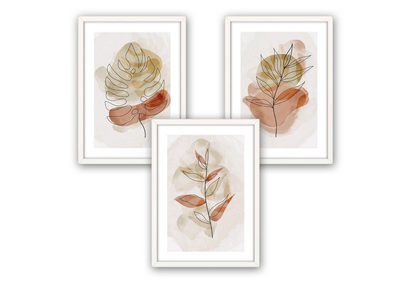 Kreative Feder Poster Herbstblätter, Natur (Set, 3 St), 3-teiliges Poster-Set, Wandbild, optional mit Rahmen, DIN A4 oder A3 von Kreative Feder