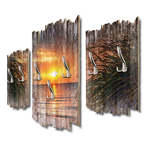 Kreative Feder Sonnenuntergang Meer Designer Wandgarderobe Flurgarderobe Wandpaneele 95 x 60 cm aus MDF DTGH093 von Kreative Feder