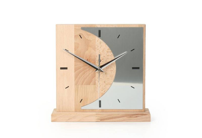 Kreative Feder Standuhr Designer-STANDUHR „Silvermoon“ aus Massivholz, ohne Ticken, Funk- oder Quarzuhrwerk, elegant, außergewöhnlich, modern von Kreative Feder