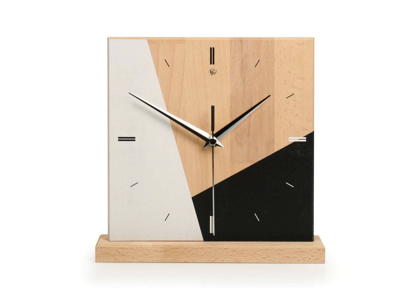 Kreative Feder Standuhr Designer-STANDUHR „Triangle“ aus Massivholz, ohne Ticken, Funk- oder Quarzuhrwerk, elegant, außergewöhnlich, modern von Kreative Feder