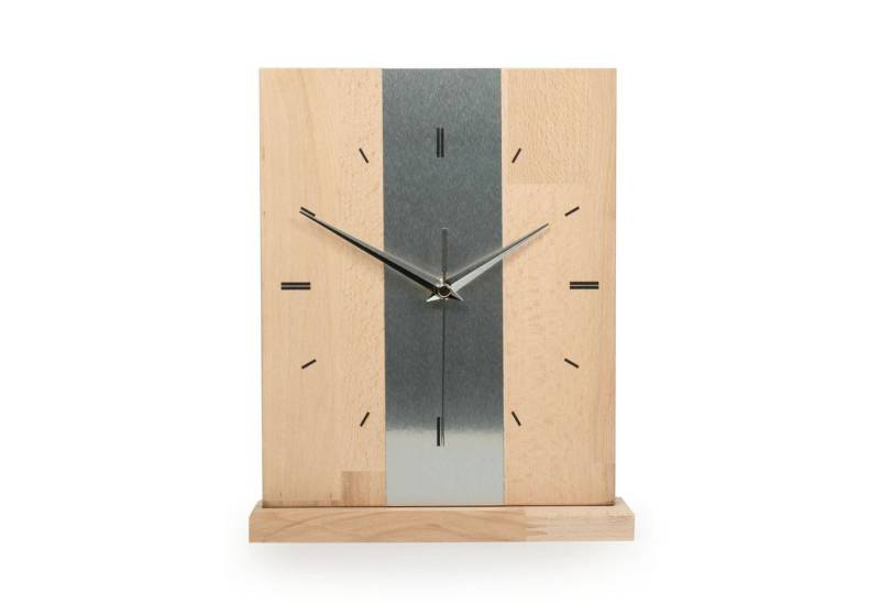 Kreative Feder Standuhr Designer-STANDUHR "Silver Stipe" aus Massivholz, ohne Ticken, Funk- oder Quarzuhrwerk, elegant, außergewöhnlich, modern von Kreative Feder