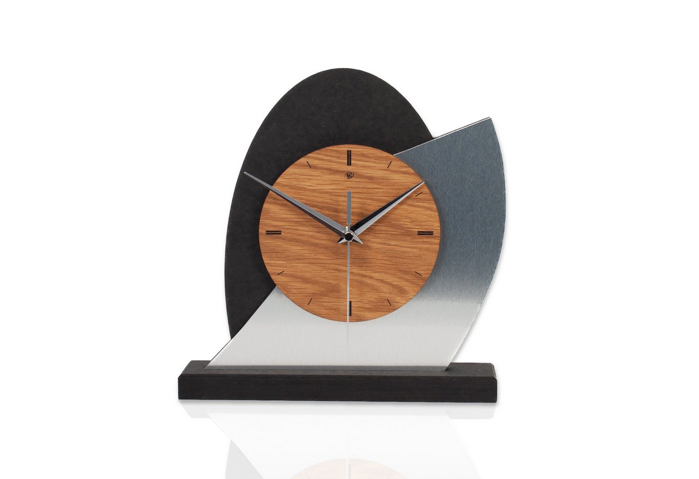 Kreative Feder Standuhr Designer-Standuhr „Silver Dome“ aus Holz, Tischuhr in modernem Metallic-Look, Funk- o. Quarzuhrwerk, kein Ticken Kreative Feder Standuhr Designer-Standuhr „Silver Dome“ aus Holz, Tischuhr in modernem Metallic-Look, Funk- o. Quarzuhrwerk, kein Ticken von Kreative Feder