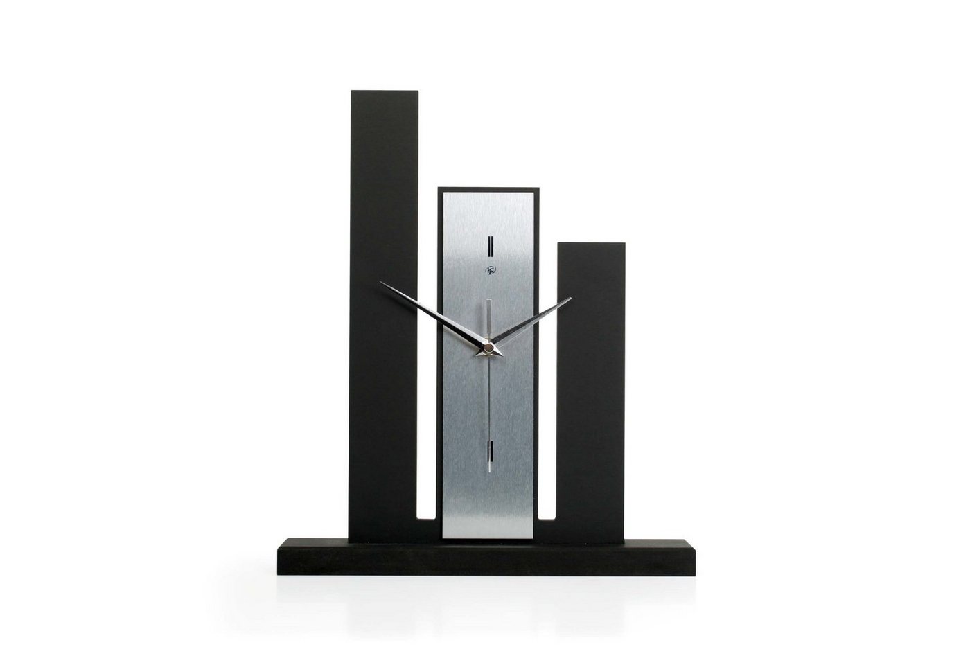 Kreative Feder Standuhr Designer-Standuhr „Stairs“ aus Holz, schwarze Tischuhr in modernem Metallic-Look ohne Ticken von Kreative Feder